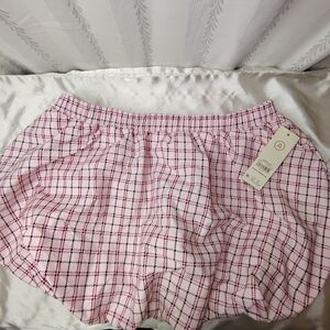 NWT- No Boundaries Pink Plaid Womens Bubble Skirt/Skort Size XS